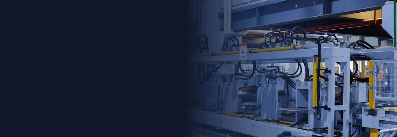 Automated assembly line inside a manufacturing plant