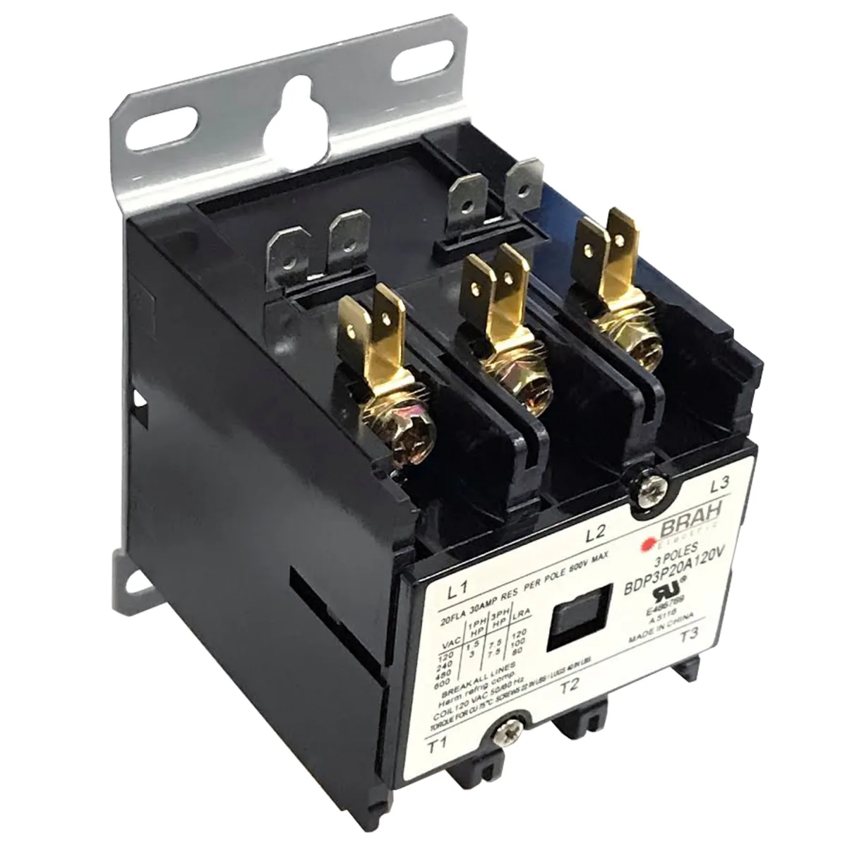 BRAH BDP3P20A24V Definite Purpose Contactor