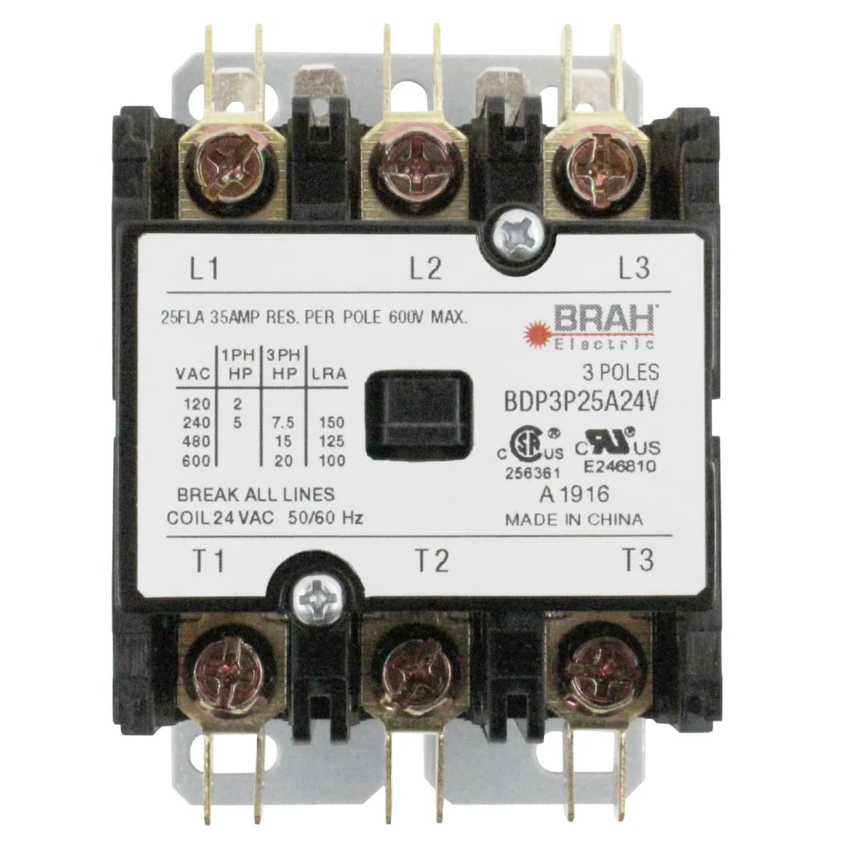 CR453AB3FAA replacement Definite Purpose Contactor – BRAH BDP3P25A277V